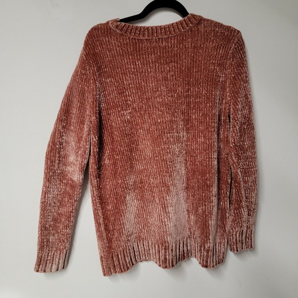 Orvis Chenille Sweater Plush Long Sleeve‎ Super Soft  Pink Mauve - Picture 5 of 5